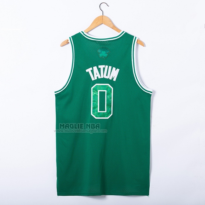 Maglia
 Jayson Tatum NO 0 Boston Celtics Hardwood Classics Snakeskin 2021 Verde
